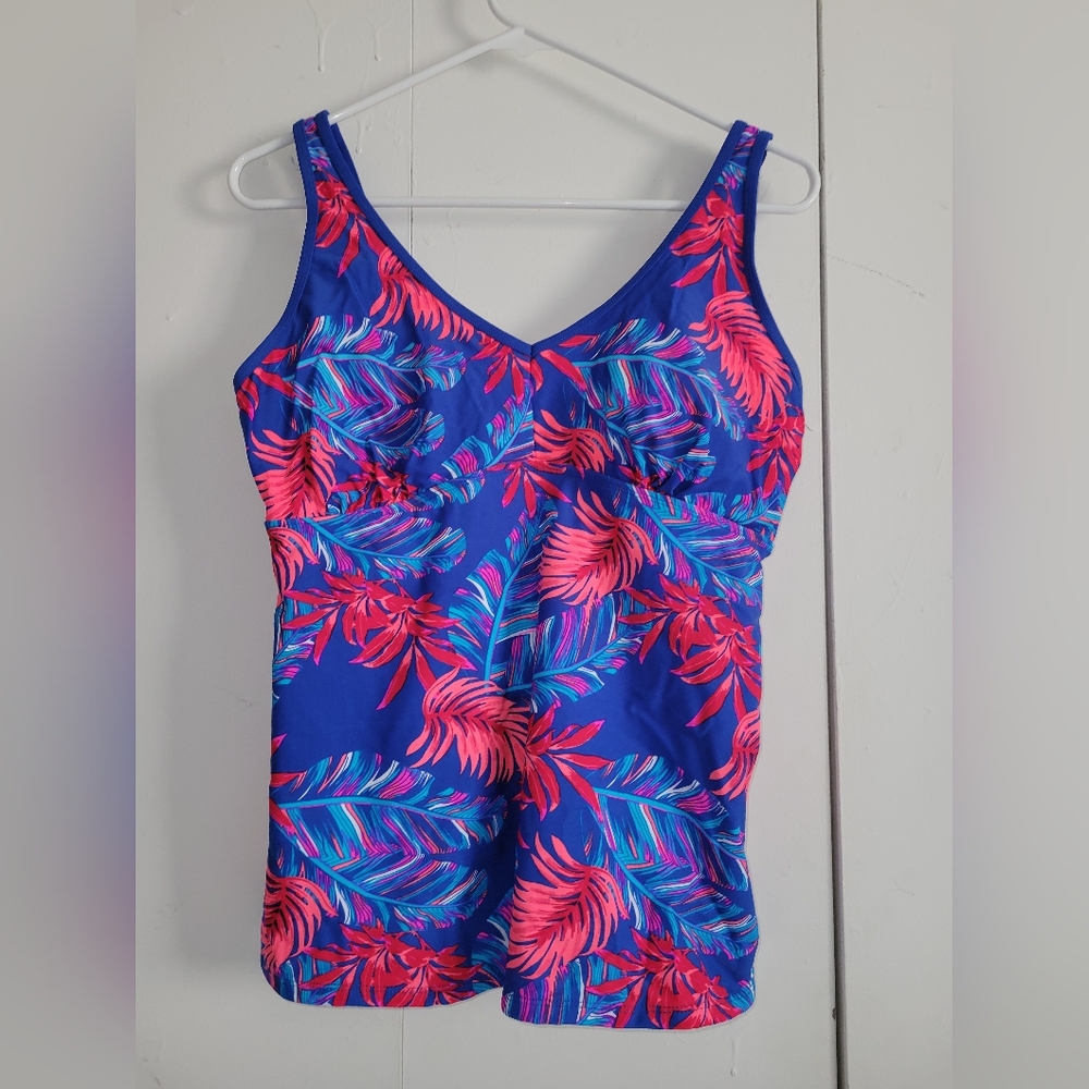 Vibrant Tropical Blue Tankini Top ---TOP ONLY